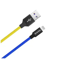 Дата кабель USB 2.0 AM to Lightning 1.0m National ColorWay (CW-CBUL052-BLY) - 2