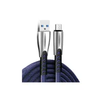 Дата кабель USB 2.0 AM to Micro 5P 1.0m zinc alloy blue ColorWay (CW-CBUM011-BL) - 1