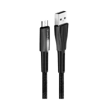 Дата кабель USB 2.0 AM to Micro 5P 1.0m zinc alloy + led black ColorWay (CW-CBUM035-BK) - 4