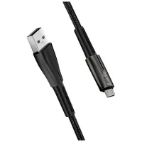 Дата кабель USB 2.0 AM to Micro 5P 1.0m zinc alloy + led black ColorWay (CW-CBUM035-BK) - 6