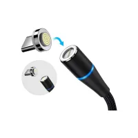 Дата кабель USB 2.0 AM to Lightning + Micro 5P + USB-C 1.0m Magnetic ColorWay (CW-CBUU038-BK) - 4