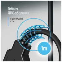 Дата кабель USB 2.0 AM/AM 1.0m black ColorWay (CW-CBUU071-BK) - 9