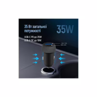 Зарядное устройство ColorWay USB-C PD35W + USB QC3.0 car adapter (CW-CHA064PD-BK) - Image 7
