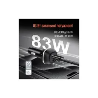 Зарядний пристрій ColorWay USB-C PD65W + USB QC3.0 car adapter (CW-CHA068PD-BK) - Зображення 7