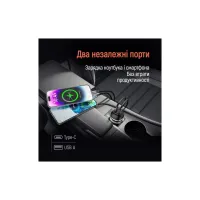 Зарядний пристрій ColorWay USB-C PD65W + USB QC3.0 car adapter (CW-CHA068PD-BK) - Зображення 8