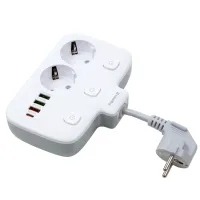 Мережевий фільтр живлення ColorWay CW-CHE24PDW 2 розетки/4USB (CW-CHE24PDW) - 5