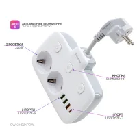 Мережевий фільтр живлення ColorWay CW-CHE24PDW 2 розетки/4USB (CW-CHE24PDW) - 9
