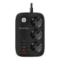 Мережевий фільтр живлення ColorWay CW-CHE34PDB 3 роз/4USB GaN3 Pro (CW-CHE34PDB) - 1