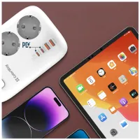 Мережевий фільтр живлення ColorWay CW-CHE34PDW 3 розетки/4USB (CW-CHE34PDW) - 11