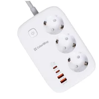 Мережевий фільтр живлення ColorWay CW-CHE34PDW 3 розетки/4USB (CW-CHE34PDW) - 3