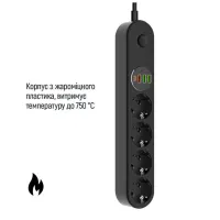 Мережевий фільтр живлення ColorWay CW-CHE44PDB, 4 розетки/4USB 2M (CW-CHE44PDB) - 6