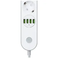 Мережевий фільтр живлення ColorWay CW-CHE44W, 4 розетки/4USB White 2M (CW-CHE44W) - 6