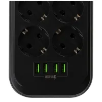 Мережевий фільтр живлення ColorWay CW-CHE64B, 6 розеток/4USB Black (CW-CHE64B) - 7