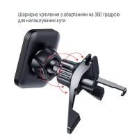 Универсальный автодержатель ColorWay Magnetic Air Vent-6 (360° rotation) Gray (CW-CHM16-GR) - Изображение 7