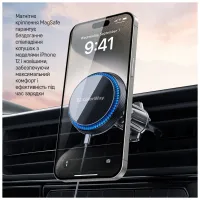 Універсальний автотримач ColorWay MagSafe 360° Air Vent 15W Black (CW-CHMW041Q-BK) - 12