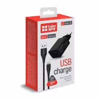 Зарядний пристрій ColorWay 1USB AUTO ID 2A (10W) black + cable Lightning (CW-CHS012CL-BK) - Image 8