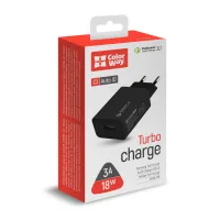Зарядний пристрій ColorWay 1USB Quick Charge 3.0 (18W) black (CW-CHS013Q-BK) - 5
