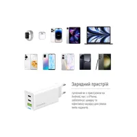 Зарядний пристрій ColorWay GaN Mini 65W PD Port PPS USB (USB-2C1A) white (CW-CHS058PD-WT) - 12