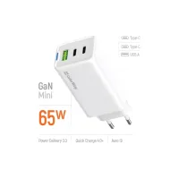 Зарядний пристрій ColorWay GaN Mini 65W PD Port PPS USB (USB-2C1A) white (CW-CHS058PD-WT) - 7