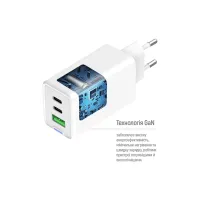 Зарядний пристрій ColorWay GaN Mini 65W PD Port PPS USB (USB-2C1A) white (CW-CHS058PD-WT) - 8