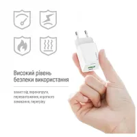 Зарядний пристрій ColorWay C101E GaN Mini 45W PD PPS USB-C + USB-A QC4.0 white (CW-CHS060PD-WT) - 12