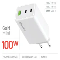 Зарядний пристрій ColorWay C101B GaN Mini 100W PD PPS 2xUSB-C + USB-A white (CW-CHS061PD-WT) - 7