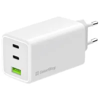 Зарядний пристрій ColorWay C101B GaN Mini 100W PD PPS 2xUSB-C + USB-A white (CW-CHS061PD-WT) - 1