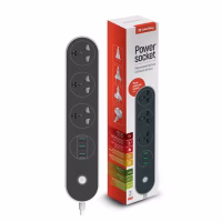 Мережевий фільтр живлення ColorWay CW-CHU33B, 3 розетки/3USB Black 1.8M (CW-CHU33B) - Image 1