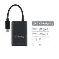 Зчитувач флеш-карт ColorWay USB-C to USB 3.0/SD/MicroSD (CW-CR-02) - 5