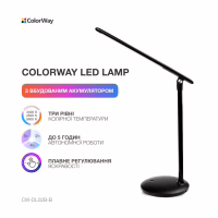 Настольная лампа ColorWay 4W со встроенным аккумулятором 1800 mAh USB in/out 5V*1A, black (CW-DL02B-B) - Image 6