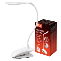 Настільна лампа ColorWay LED Flexible & Clip з вбудованим акумулятором 500mAh (CW-DL04FCB-W) - 1