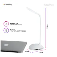 Настільна лампа ColorWay LED Portable & Flexible з вбудованим акумулятором 500mAh (CW-DL06FPB-W) - 7