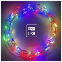 Гирлянда ColorWay Роса LED 100 10 м 8 функций разноцветная USB (CW-G-100L10NUMC) - Image 2