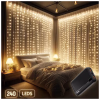 Гирлянда ColorWay Штора занавес 3 x 2 м 240 LED USB теплый цвет (CW-GW-240L32U) - Image 2