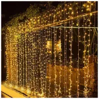 Гірлянда ColorWay Штора завіса 3 x 3 м 300 LED USB теплий колір (CW-GW-300L33U) - 9