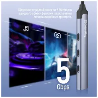 Концентратор ColorWay USB-C 4-in-1 USB-C2.0х3/USB3.0 (CW-HUB07) - 8