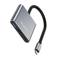 Концентратор ColorWay USB-C 3-in-1 USB 3.0 + HDMI 4K + USB-C PD100W (CW-HUB08) - 1