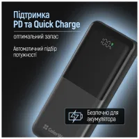 Батарея універсальна ColorWay 10 000 mAh PD/22.5W, QC/3.0, LCD, Black (CW-PB100LPB3BK-PDD) - Зображення 11