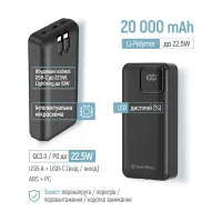 Батарея универсальная ColorWay 20 000 mAh Optimal Power PD/22.5W, QC/3.0, Black (CW-PB200LPB5BK-PDD) - Изображение 7