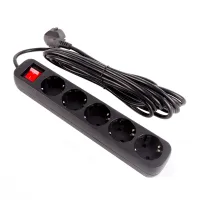 Мережевий фільтр живлення ColorWay CW-PSEA55BK, 5 розеток/ 5M black (CW-PSEA55BK) - Зображення 4