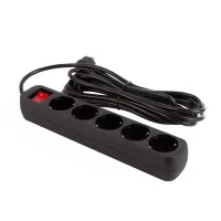 Мережевий фільтр живлення ColorWay CW-PSEA55BK, 5 розеток/ 5M black (CW-PSEA55BK) - Зображення 6