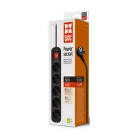 Мережевий фільтр живлення ColorWay CW-PSEA55BK, 5 розеток/ 5M black (CW-PSEA55BK) - Зображення 7