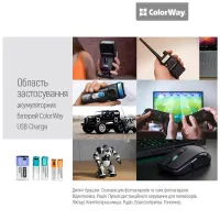 Акумулятор Крона USB-С 390 mAh 9V (Li-Polymer) ColorWay (CW-UB9V-06) - 9