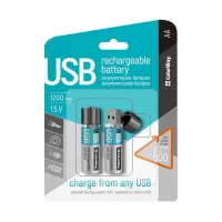 Акумулятор ColorWay AA USB 1200 mAh 1.5V R6 * 2 (CW-UBAA-02) - 2