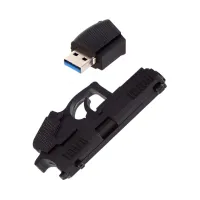 USB флеш накопичувач ColorWay Pistol 64 GB 3.0 Black (CW-USBPL64) - 3
