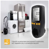 Ватметр ColorWay цифровий 16A/3680W, black (CW-VM16-02D) - 10