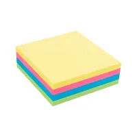 Папір для нотаток Axent з клейким шаром Асорті неонових кольорів 75х75мм, 250 аркушів (D3351) - Зображення 1