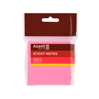 Папір для нотаток Axent з клейким шаром неоновий рожевий 75х75мм, 100 аркушів (D3414-13) - Зображення 2