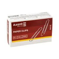 Скріпки канцелярські Axent оцинковані 50 мм 100 шт (картонна упаковка) (D4115) - Изображение 2