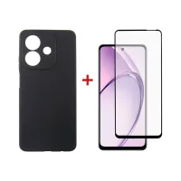 Чохол до мобільного телефона Dengos Carbon + glass Oppo A40m/A40 Black (DG-KM-159) - 1